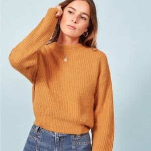 Reformation Finn Alpaca Sweater (Mustard)